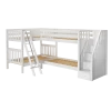 Maxtrix Twin Medium Corner Bunk Bed With Ladder + Stairs - R -Kid Furniture JUNCTURE WS