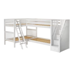 Maxtrix Twin Medium Corner Bunk Bed With Ladder + Stairs - R