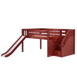 Maxtrix Full Low Loft Bed With Stairs + Slide -Kid Furniture KAPOW CS 1d356a41 3249 418c afb0 9689c31137b5