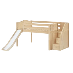 Maxtrix Full Low Loft Bed With Stairs + Slide -Kid Furniture KAPOW NC bd7eb3a7 5420 4576 8038 70930892569f