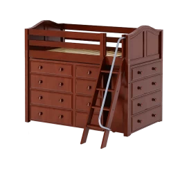 Maxtrix Twin Mid Loft Bed With Angled Ladder + Storage -Kid Furniture KATCHING CC ae6ed964 91ff 4435 87d5 a83ed52aa1b2