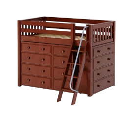 Maxtrix Twin Mid Loft Bed With Angled Ladder + Storage -Kid Furniture KATCHING CS 3bf1dee0 7495 4e7a ad8b 16a9bc055155
