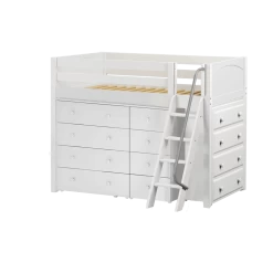 Maxtrix Twin Mid Loft Bed With Angled Ladder + Storage -Kid Furniture KATCHING WP d1942804 00ac 49c3 bc0a 053b0864aa2d