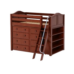 Maxtrix Twin Mid Loft Bed With Angled Ladder + Storage -Kid Furniture KATCHING2 CC 33e11be3 7287 4b84 b6d5 3a84dcde0ad7