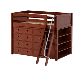 Maxtrix Twin Mid Loft Bed With Angled Ladder + Storage -Kid Furniture KATCHING2 CP 0610c396 f52e 4330 b616 350856f20de7