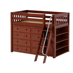 Maxtrix Twin Mid Loft Bed With Angled Ladder + Storage -Kid Furniture KATCHING2 CS 22973c1c 97eb 47ab ad41 00803f0fe14d