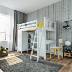 Jackpot Deluxe Kensington Loft Bed Storage Study -Kid Furniture KENSINGTON WHITE 1 e1591720602407 1024x1024 1