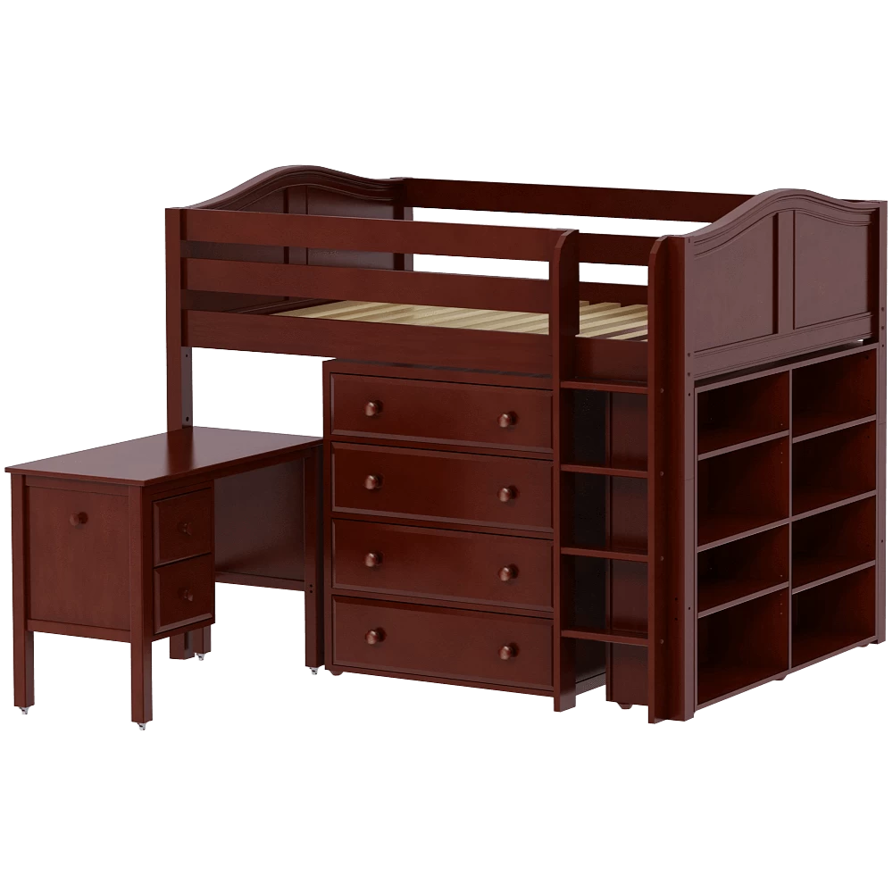 Maxtrix Full Mid Loft Bed With Straight Ladder, Storage + Desk 11 Maxtrix Full Mid Loft Bed With Straight Ladder, Storage + Desk - Image 9