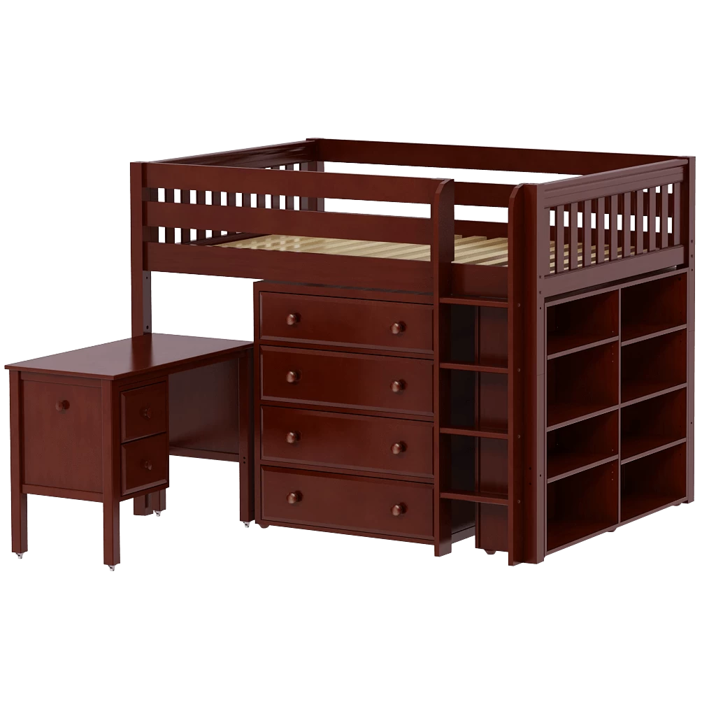 Maxtrix Full Mid Loft Bed With Straight Ladder, Storage + Desk 5 Maxtrix Full Mid Loft Bed With Straight Ladder, Storage + Desk - Image 3