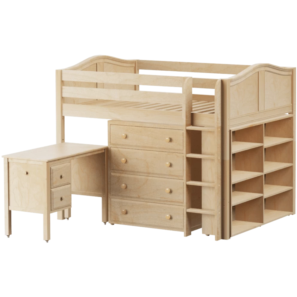 Maxtrix Full Mid Loft Bed With Straight Ladder, Storage + Desk 8 Maxtrix Full Mid Loft Bed With Straight Ladder, Storage + Desk - Image 6