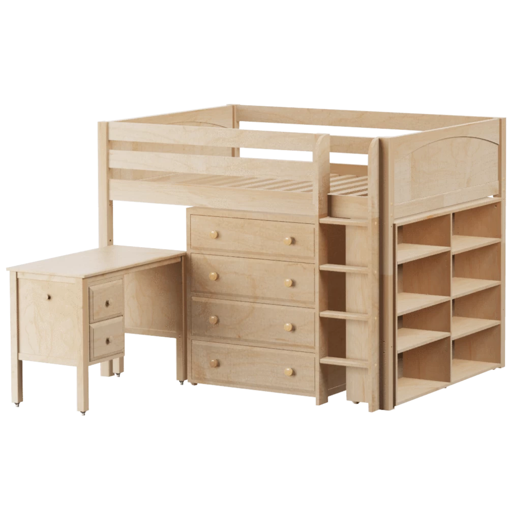 Maxtrix Full Mid Loft Bed With Straight Ladder, Storage + Desk 7 Maxtrix Full Mid Loft Bed With Straight Ladder, Storage + Desk - Image 5