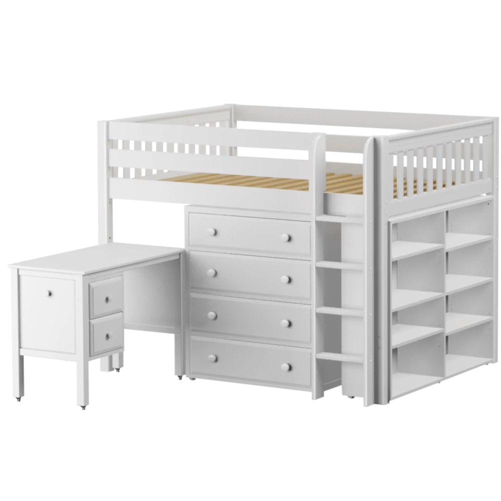 Maxtrix Full Mid Loft Bed With Straight Ladder, Storage + Desk 10 Maxtrix Full Mid Loft Bed With Straight Ladder, Storage + Desk - Image 8