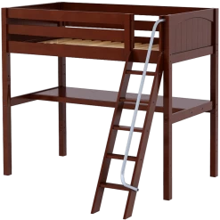 Maxtrix Twin High Loft Bed With Angled Ladder + Desk -Kid Furniture KNOCKOUT1 CP 07739dc9 b53b 4b53 9f1d c0837dc5e34d