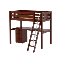 Maxtrix Twin High Loft Bed With Angled Ladder + Desk -Kid Furniture KNOCKOUT2 CS 10830d03 2c12 41c5 a4e4 dfc263082452