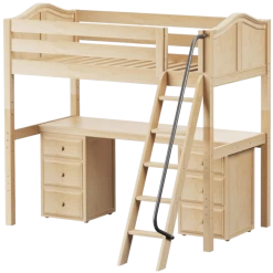 Maxtrix Twin High Loft Bed With Angled Ladder + Desk -Kid Furniture KNOCKOUT3 NC 4cfc1623 ca35 4fa8 9d5b 60d2e298a8b3