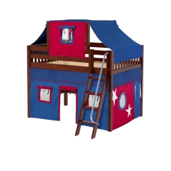 Maxtrix Full Mid Loft Bed With Angled Ladder, Curtain + Top Tent 24 Maxtrix Full Mid Loft Bed With Angled Ladder, Curtain + Top Tent -Kid Furniture KONG21 CS 7e78484c ce25 4219 b34a f3cd90373a27