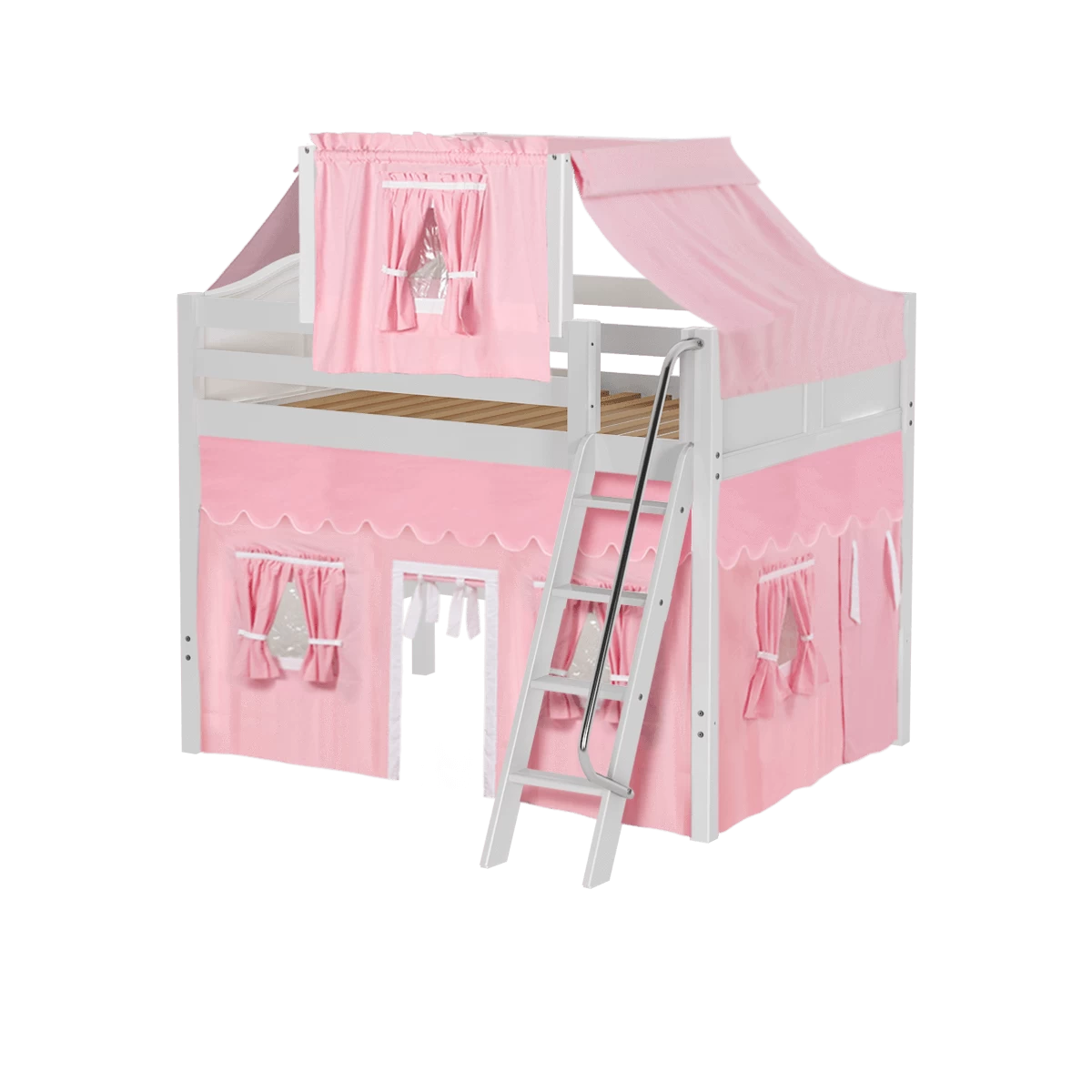 Maxtrix Full Mid Loft Bed With Angled Ladder, Curtain + Top Tent 22 Maxtrix Full Mid Loft Bed With Angled Ladder, Curtain + Top Tent - Image 20