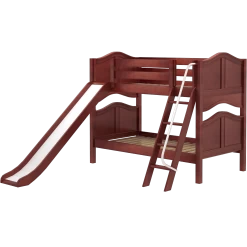 Maxtrix Twin Low Bunk Bed With Slide -Kid Furniture LAUGH CC