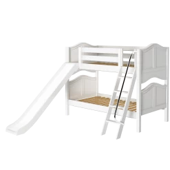 Maxtrix Twin Low Bunk Bed With Slide -Kid Furniture LAUGH WC