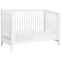 Babyletto Sprout 4-in-1 Convertible Crib With Toddler Bed Conversion Kit -Kid Furniture M10301W White Background 03 ca145476 2c53 4d35 a2ca 0d34e9f3e2c4