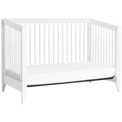Babyletto Sprout 4-in-1 Convertible Crib With Toddler Bed Conversion Kit -Kid Furniture M10301W White Background 05 8e685279 c508 4f09 8dc3 e98beaf77d4a