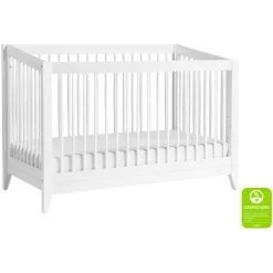 Babyletto Sprout 4-in-1 Convertible Crib With Toddler Bed Conversion Kit -Kid Furniture M10301W White Background Main Greenguard 00 cf5b3ecd b45f 402d bfbd 0358e9ac6ea2