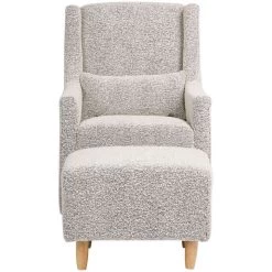 Babyletto Toco Swivel Glider + Stationary Ottoman -Kid Furniture M11287BWB White Background 02