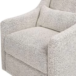 Babyletto Toco Swivel Glider + Stationary Ottoman -Kid Furniture M11287BWB White Background 04