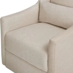 Babyletto Toco Swivel Glider + Stationary Ottoman -Kid Furniture M11287PBEW White Background 04