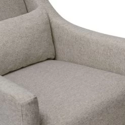 Babyletto Toco Swivel Glider + Stationary Ottoman -Kid Furniture M11287PGEW White Background 05