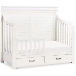 Namesake Wesley Farmhouse 4-in-1 Convertible Crib -Kid Furniture M21101HW White Background 03