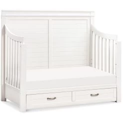 Namesake Wesley Farmhouse 4-in-1 Convertible Crib -Kid Furniture M21101HW White Background 04
