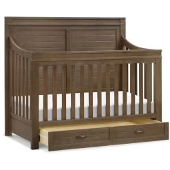Namesake Wesley Farmhouse 4-in-1 Convertible Crib -Kid Furniture M21101SW White Background 06