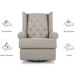 Namesake Harbour Electronic Recliner & Swivel Glider With USB Port -Kid Furniture M21987PGEW White Background 02