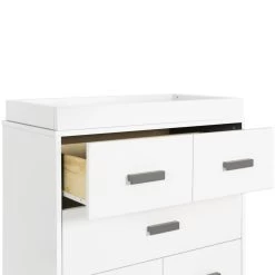 Babyletto Scoot 3-Drawer Changer Dresser With Removable Changing Tray -Kid Furniture M5823SLW White Background 03 7c0ef304 a335 4c57 8a3c 551e32976936