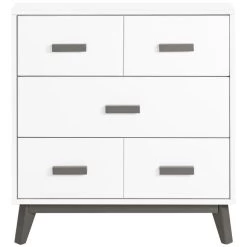 Babyletto Scoot 3-Drawer Changer Dresser With Removable Changing Tray -Kid Furniture M5823SLW White Background 05 b1759737 c1a8 4f97 b1e7 202ac6b162e6