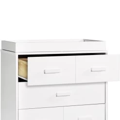 Babyletto Scoot 3-Drawer Changer Dresser With Removable Changing Tray -Kid Furniture M5823W White Background 03 b93fda6d 4db4 4b8c bd82 22deb7be847d