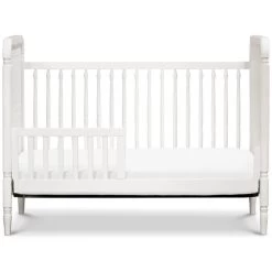 Namesake Liberty 3-in-1 Convertible Spindle Crib With Toddler Bed Conversion Kit -Kid Furniture M7101RW White Background 04