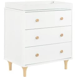 Babyletto Lolly 3-Drawer Changer Dresser With Removable Changing Tray 25 Babyletto Lolly 3-Drawer Changer Dresser With Removable Changing Tray -Kid Furniture M9023WN White Background Main 00