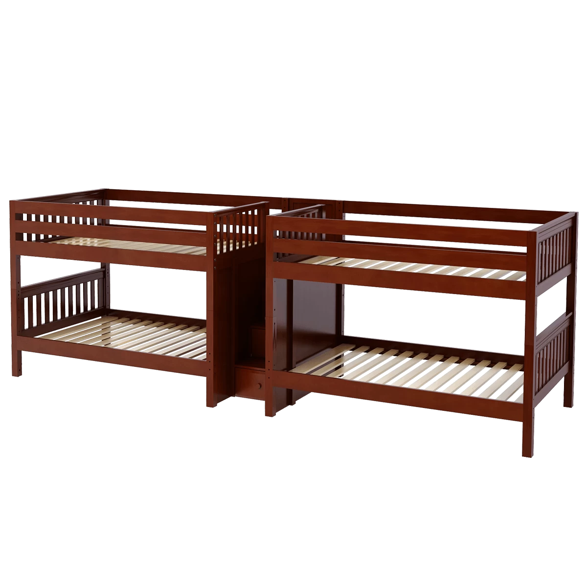 Maxtrix Full Low Quadruple Bunk Bed With Stairs 11 Maxtrix Full Low Quadruple Bunk Bed With Stairs - Image 9