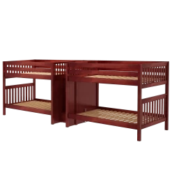 Maxtrix Full XL Quadruple Bunk Bed With Stairs -Kid Furniture META XL CS