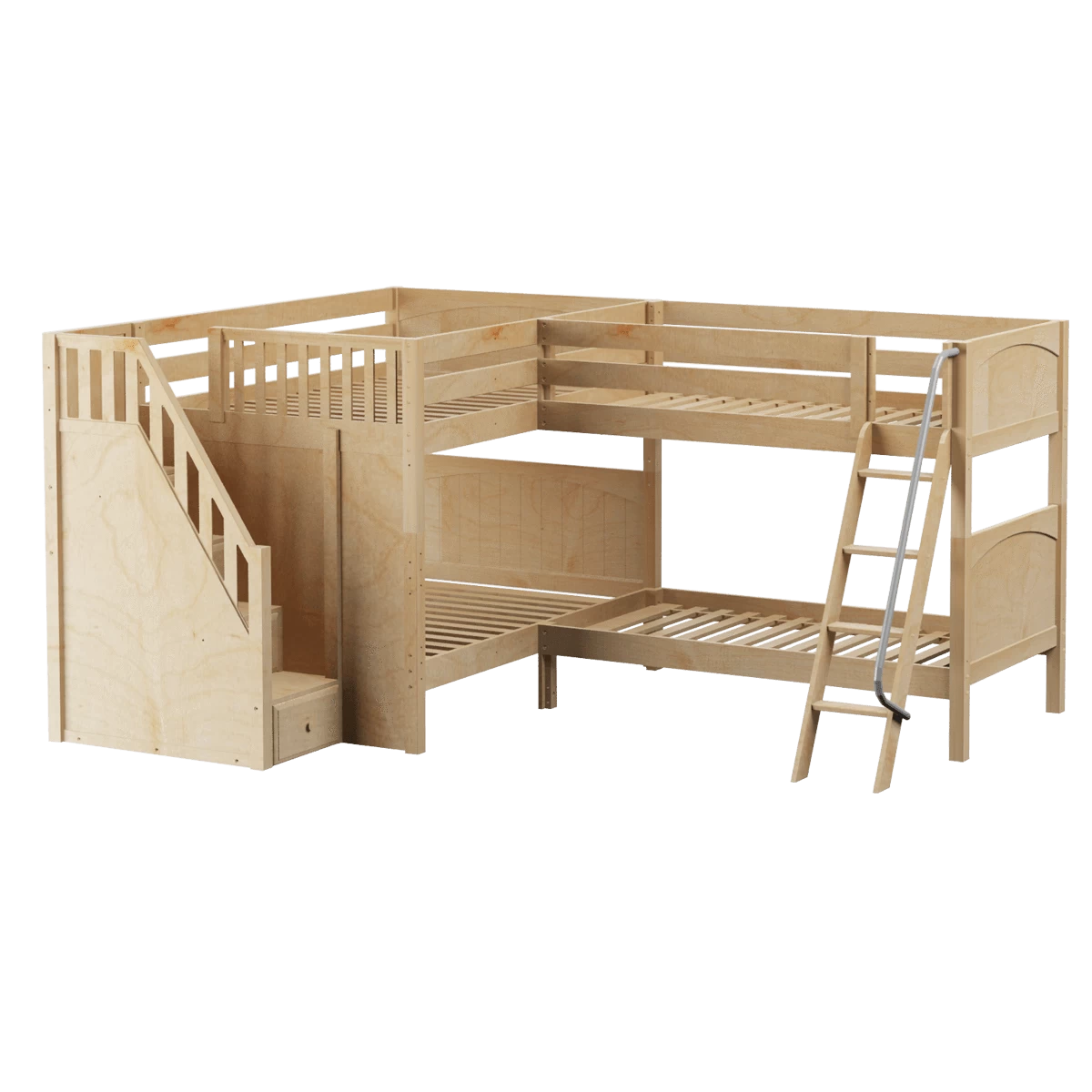 Maxtrix Full Medium Corner Bunk Bed With Ladder + Stairs - L 5 Maxtrix Full Medium Corner Bunk Bed With Ladder + Stairs - L - Image 3