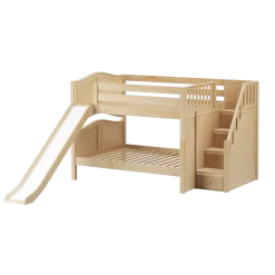 Maxtrix Full Low Bunk Bed With Stairs + Slide -Kid Furniture MOUNTAIN NC