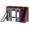 Maxtrix Twin High Loft Bed With Stairs, Slide Platform + Playhouse Panels -Kid Furniture OPERA BLUE CS