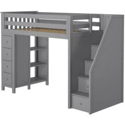 Jackpot Deluxe Oxford Staircase Loft Bed Storage -Kid Furniture OXFORD GREY LEFT 1024x1024 1
