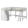 Maxtrix Twin Full High Corner Loft Bed With Ladder + Stairs - L -Kid Furniture PEAK WS