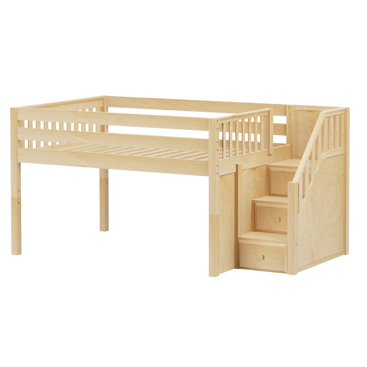 Maxtrix Full Low Loft Bed With Stairs 3 Maxtrix Full Low Loft Bed With Stairs