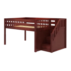 Maxtrix Full XL Low Loft Bed With Stairs -Kid Furniture PERFECT XL CS 5cb7e548 b71b 4e63 9ba3 ba9e65b0d5f6