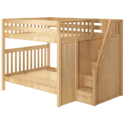 Maxtrix Queen High Bunk Bed With Stairs -Kid Furniture POPPER NS LEFT