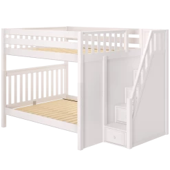 Maxtrix Queen High Bunk Bed With Stairs -Kid Furniture POPPER WS LEFT